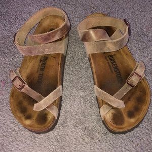 Birkenstock Yara oiled leather in tobacco